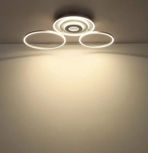 Globo 67824-40 - Plafonieră LED reglabilă MILES 40W/230V 57x99,2 cm argintie + telecomandă