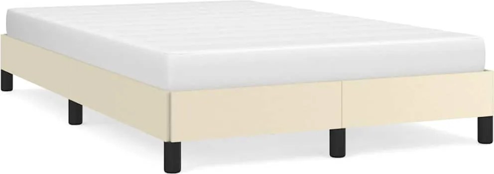 vidaXL Cadru de pat fără saltea cremă 120x190 cm piele artificială