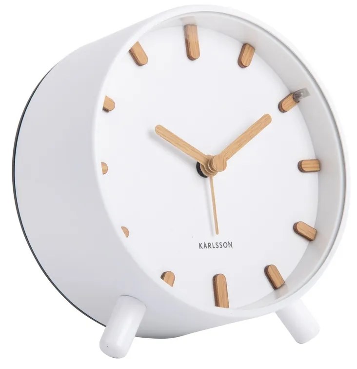 Karlsson 5943WH ceas cu alarmă de design 11 cm, alb