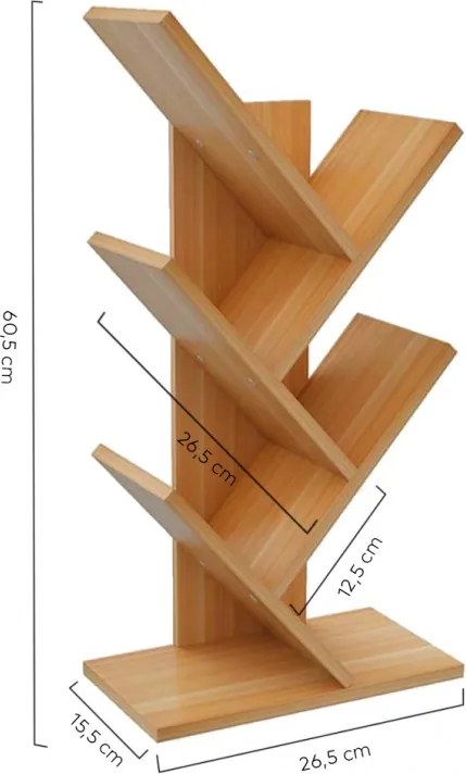 Biblioteca pentru masa cu 5 rafturi ZIGZAG, alb