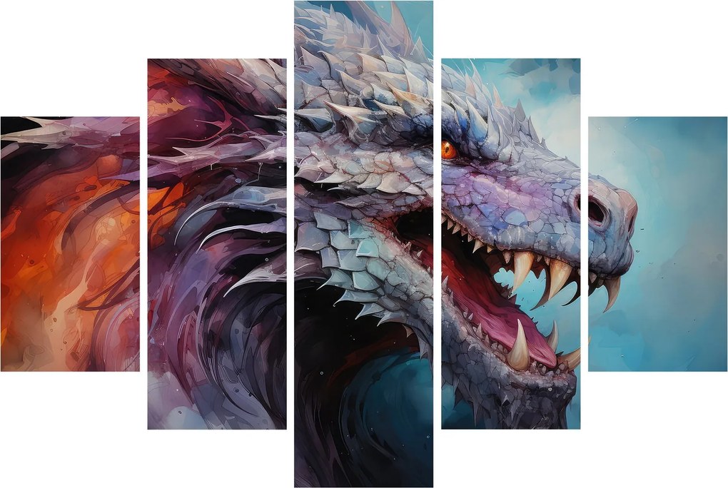 Tablou - Ilustrație a unui dragon (150x105 cm)