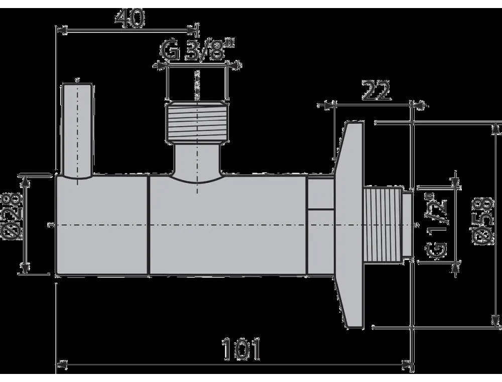 Robinet coltar rotund crom lucios cu filtru 1 2 Ã 3 8 Alcadrain ARV001 Crom lucios