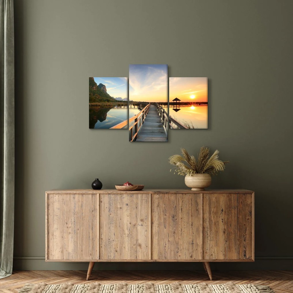 Tablou ponton din lemn (90x60 cm)