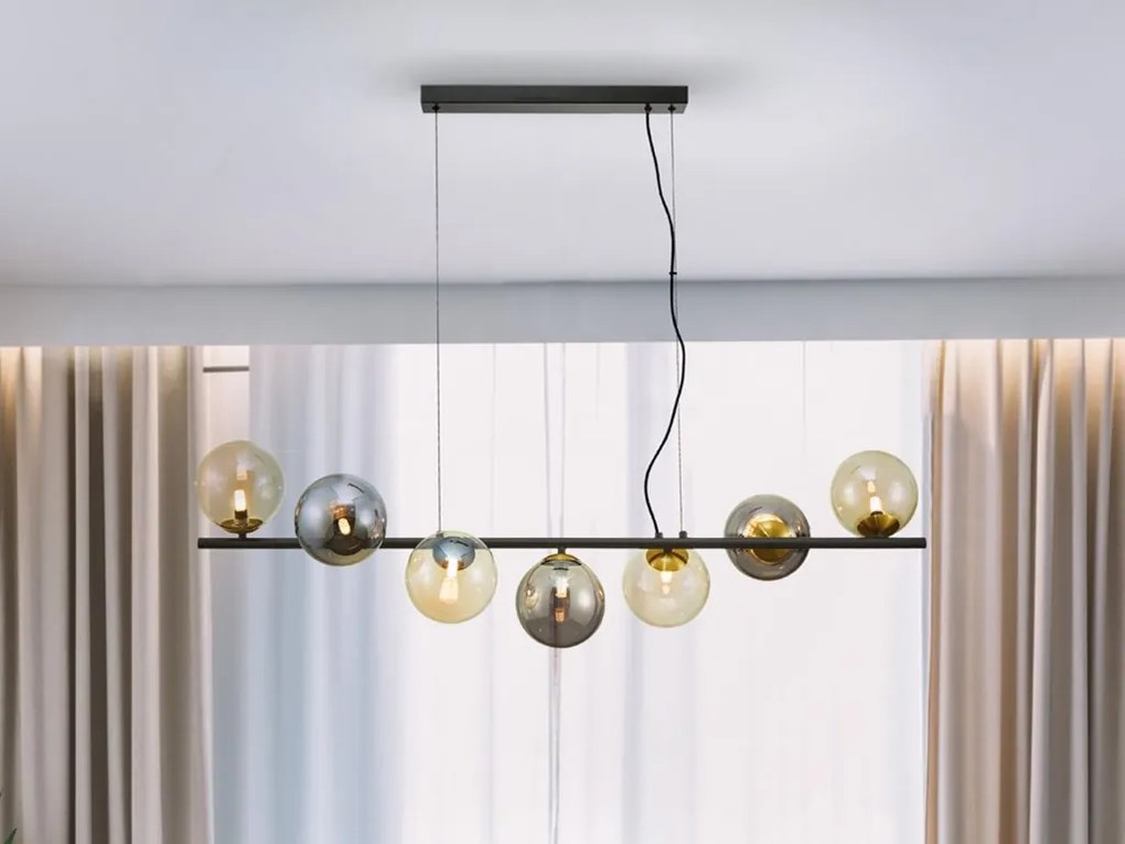 Lustra suspendata design modern Inoa fumuriu/chihlimbar