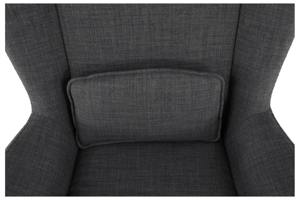 Fotoliu balansoar, material textil gri/lemn, HARPER