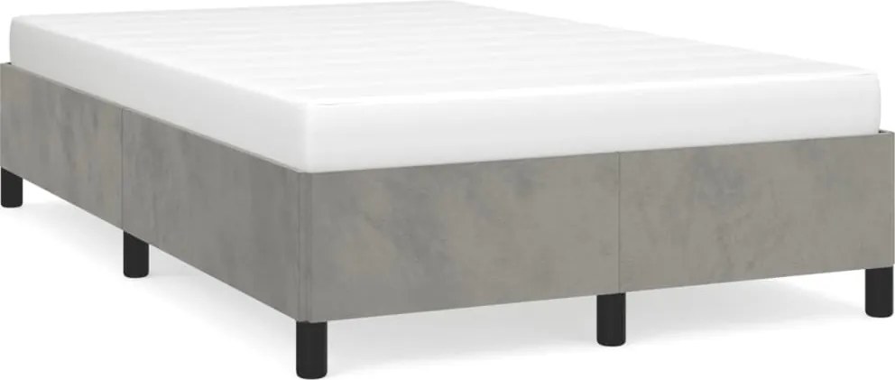 vidaXL Cadru de de pat fără saltea Gri deschis 120x190 cm catifea