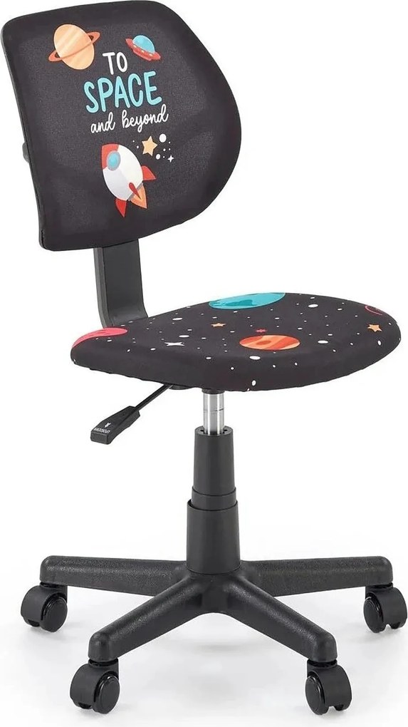 Scaun birou BINGO, negru, stofa clasica/polipropilena, 39x48x79-90 cm