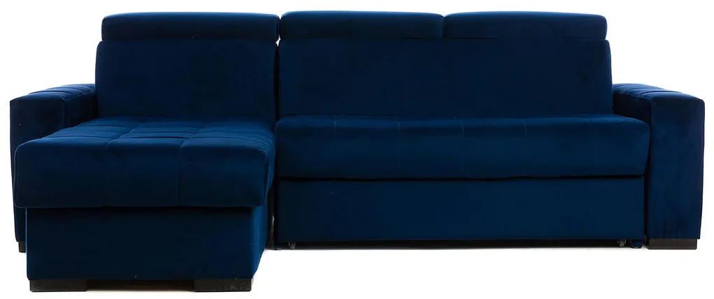 Coltar extensibil cu lada depozitare Petru albastru 250/170/90 cm