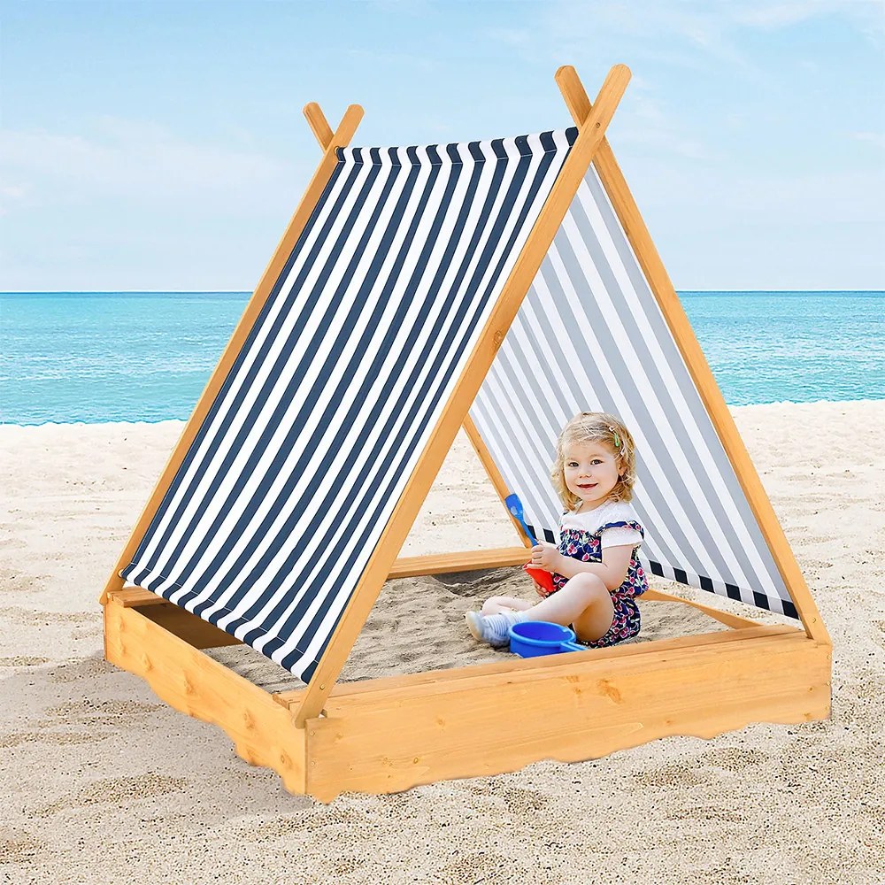 Sandbox cu acoperiș tip cort