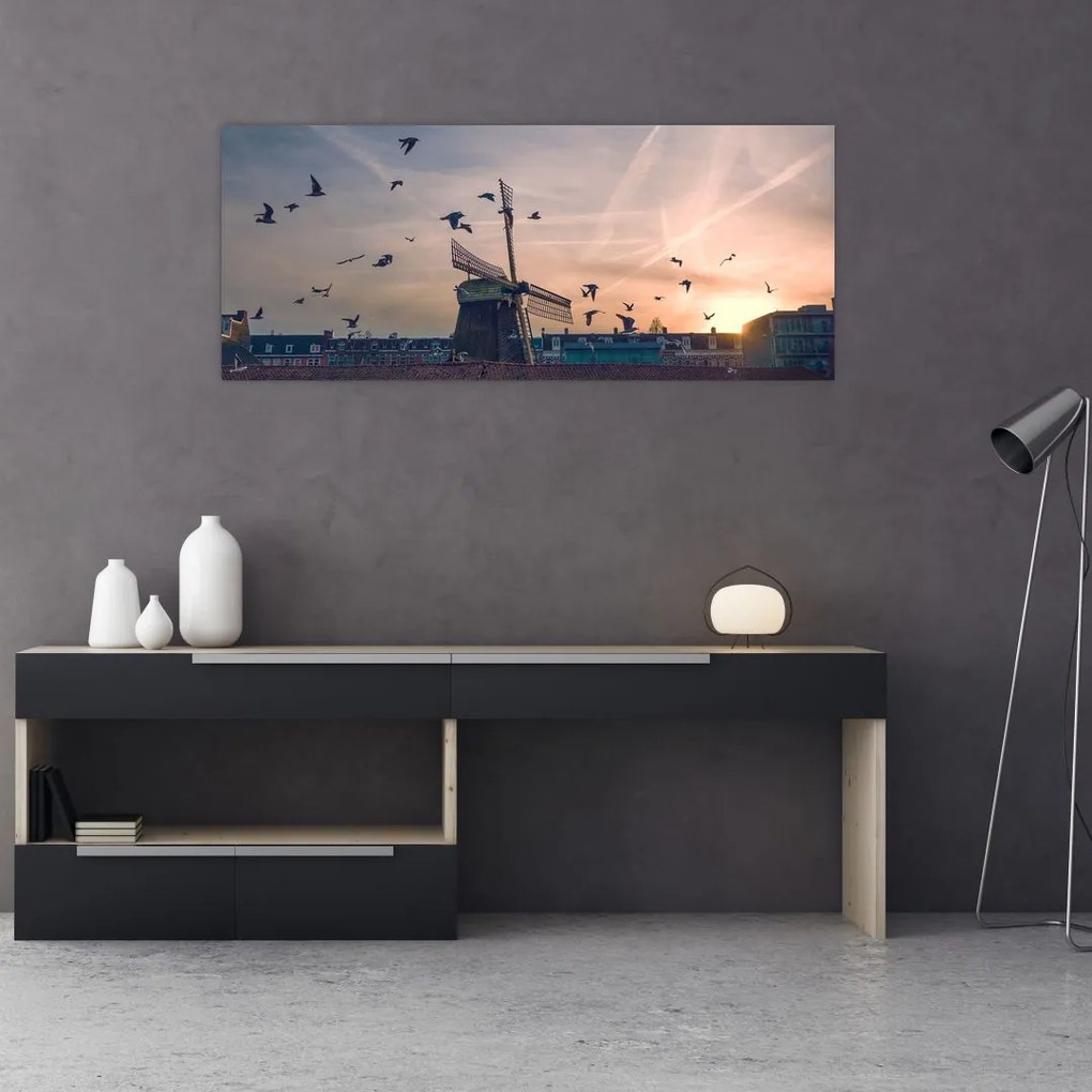 Tablou cu moară de vânt (120x50 cm)