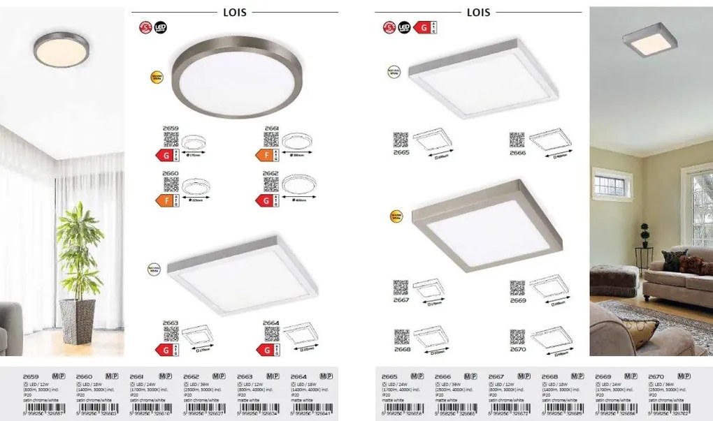 Plafoniera LED design modern Lois crom satin 17x17cm