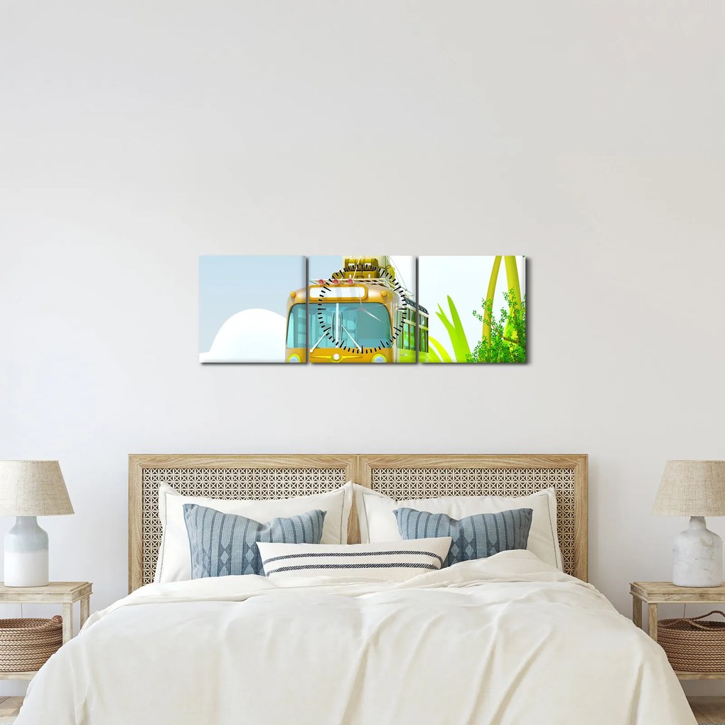 Tablou - Excursie tropicală (cu ceas) (90x30 cm)