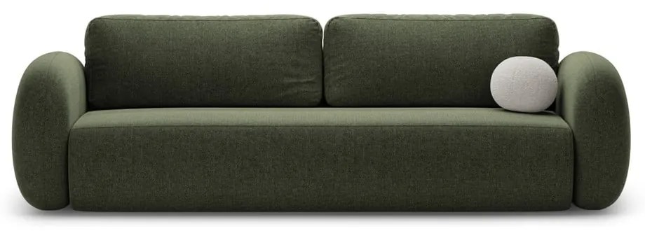 Canapea verde extensibilă/cu spațiu de depozitare cu tapițerie din chenille 262 cm Tonale – Cosmopolitan Design