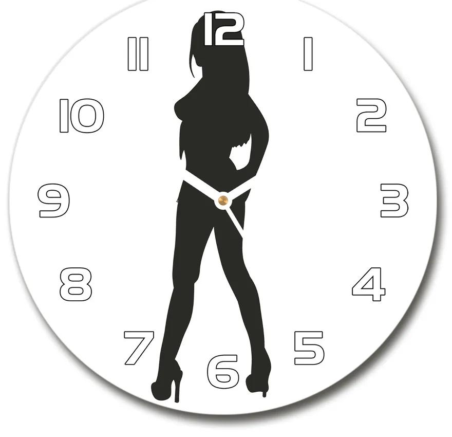 Ceas din sticlă rotund silueta unei femei