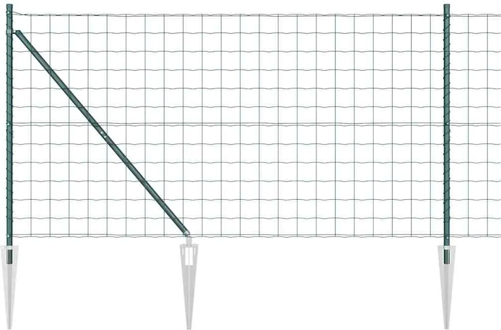 vidaXL Gard cu Stâlp Verde 1,4 x 10 m Oțel și PVC