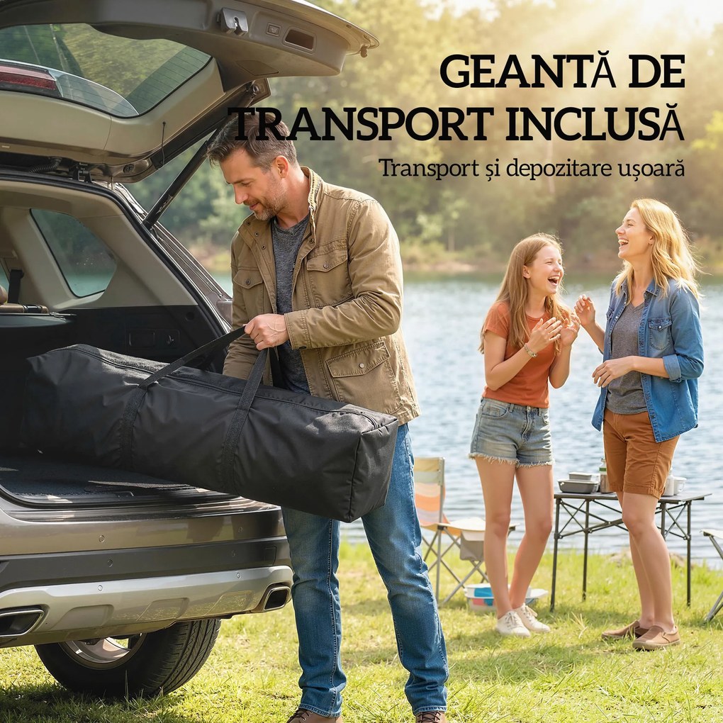 Outsunny Gazebo Pliabil 2 x 2 m, Pavilion de Grădină Portabil UPF50+ cu 4 Pereți Laterali, Înălțime Reglabilă, Geantă de Transport pentru Petreceri, Evenimente, Camping, Gri Deschis | Aosom Romania