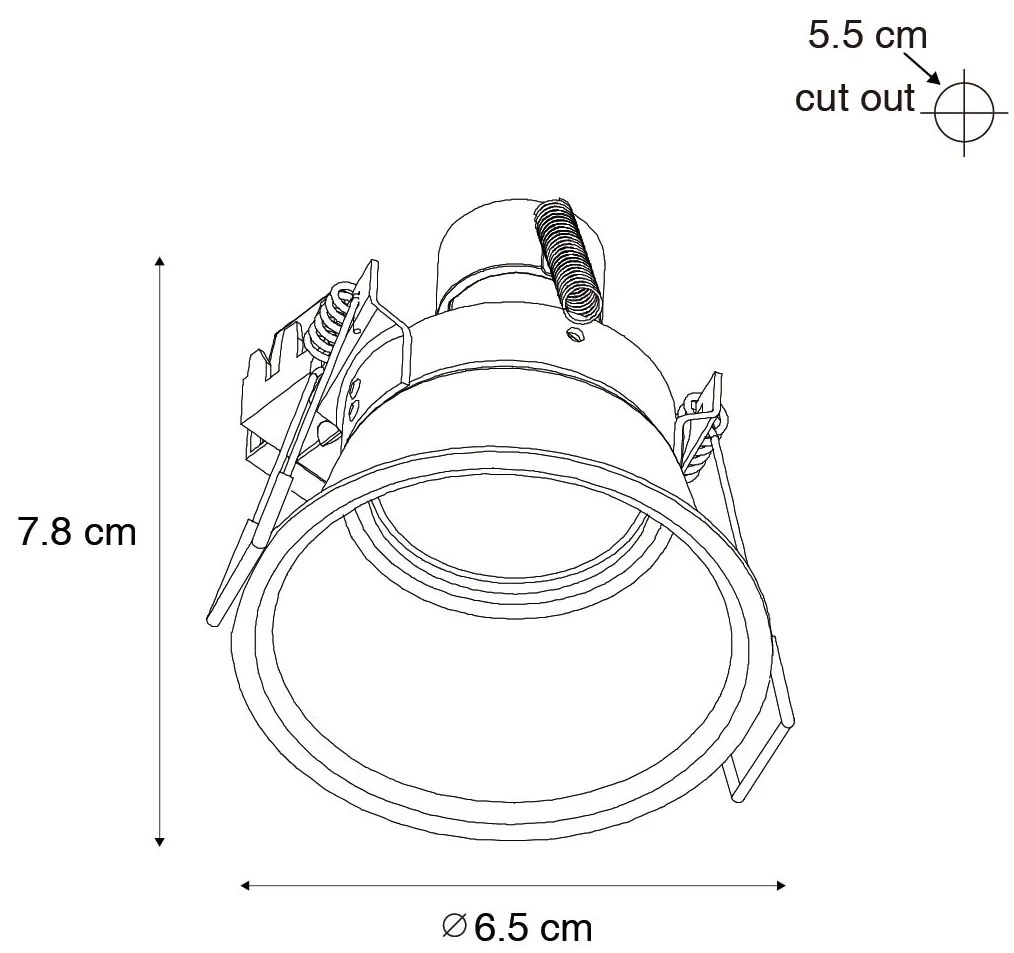 Set de 6 spoturi incastrate albe GU10 35mm IP44 - Dept