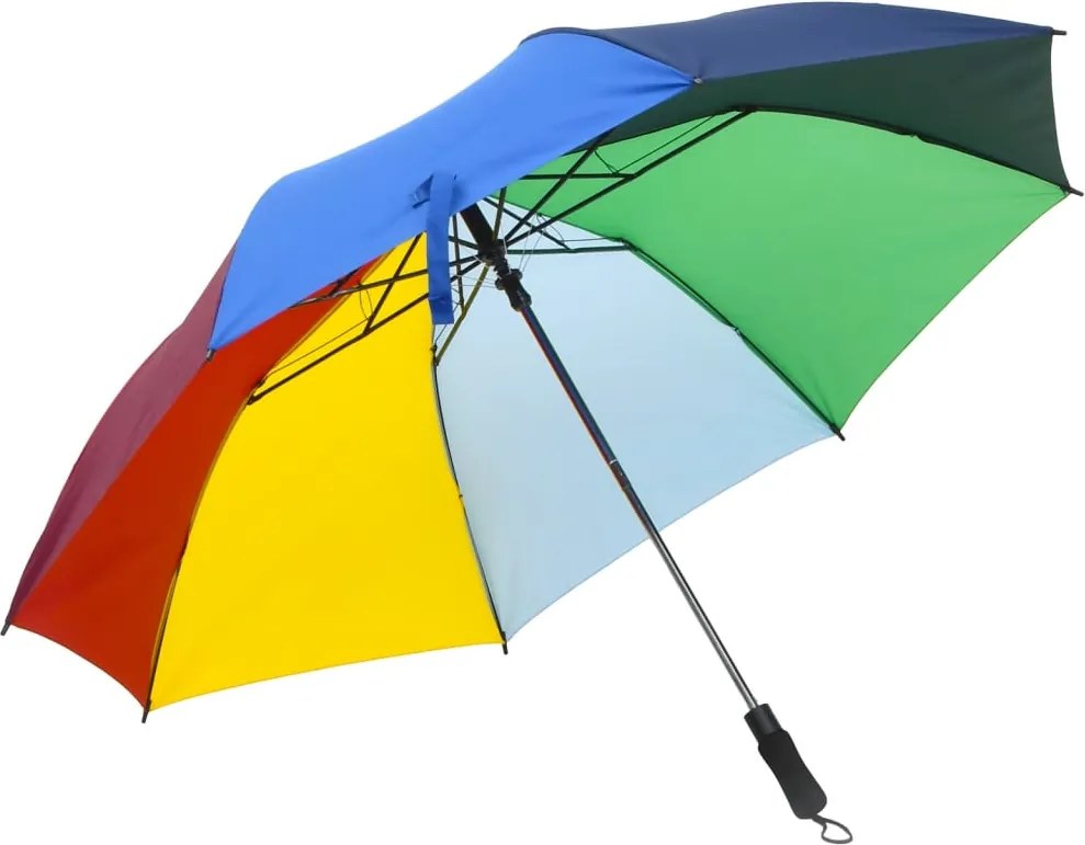 vidaXL Umbrelă pliabilă automată, multicolor, 124 cm