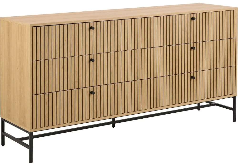Comodă în culoare naturală cu aspect de lemn de stejar 158x80x40 cm Albany – Actona