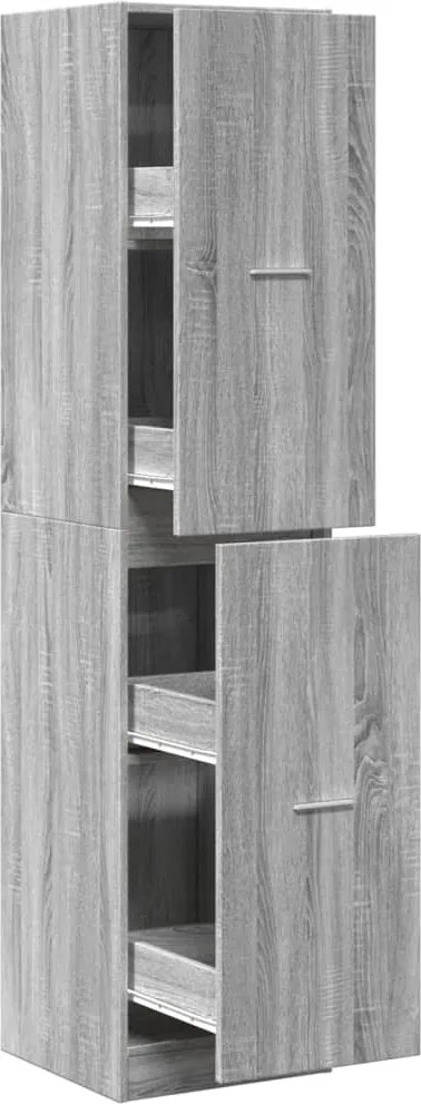 vidaXL Dulap de farmacie, sonoma gri, 40x41x174,5 cm, lemn prelucrat