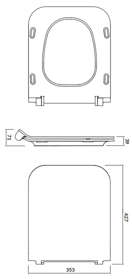 Capac WC, SoftClose, alb Dreptunghiulara