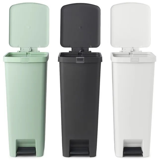 Coș cu pedală Brabantia StepUp 1005556, 40 L, Materiale ecologice, Deschidere mare, Gri deschis