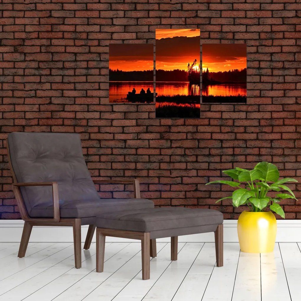 Tablou - Pescari pe lac (90x60 cm)