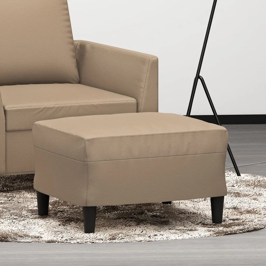 vidaXL Taburet, cappuccino, 60x50x41 cm, piele ecologică