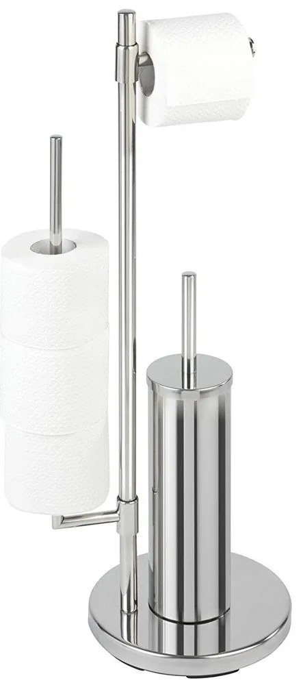 Suport perie WC si hartie igienica UNIVERSALO NEO, Argintiu, 73x30x20 cm, WENKO