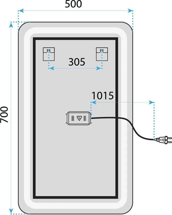 Oglindă LED MARLO 70X50