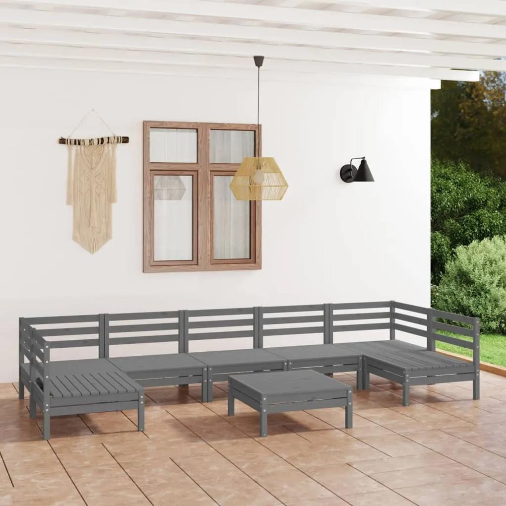 3083411 vidaXL Set mobilier relaxare grădină, 8 piese, lemn masiv de pin