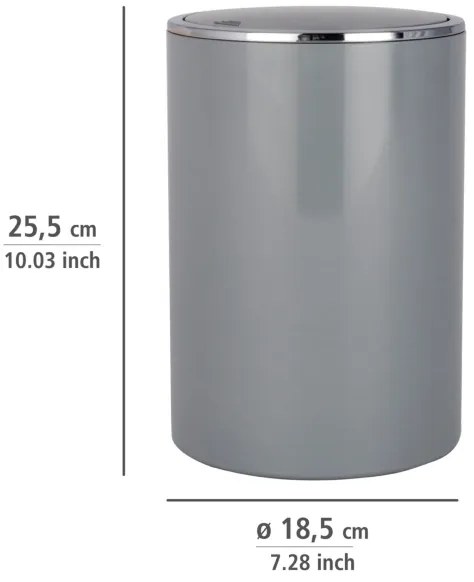 WENKO 22562100 - Coș INCA 18,5x25,5 cm gri/crom lucios