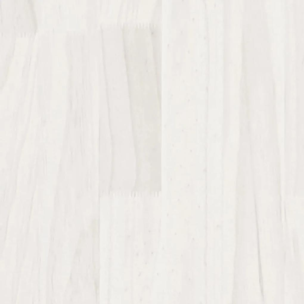 Jardiniere de gradina, 2 buc., alb, 70x70x70 cm, lemn masiv pin 2, Alb