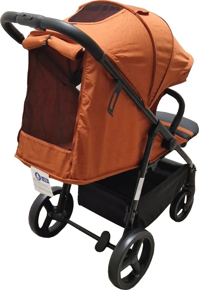 Carucior nou nascuti 2 in 1 BABY CARE™ PRO S 508, Cadru aluminiu, Spatar reglabil in 3 trepte, Husa picioare, Frana picior, Pliabil, Portocaliu Gold