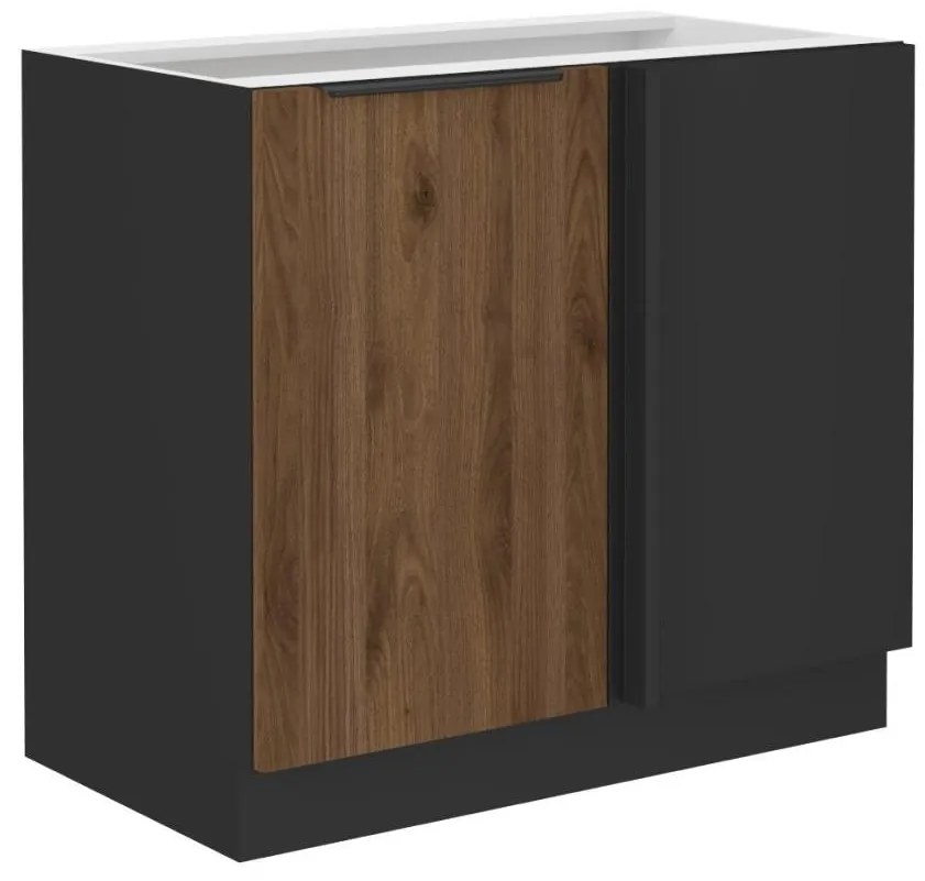 Dulap inferior de bucătărie Monzesa 105 ND 1F BB (nuc okapi + negru) . 1096944