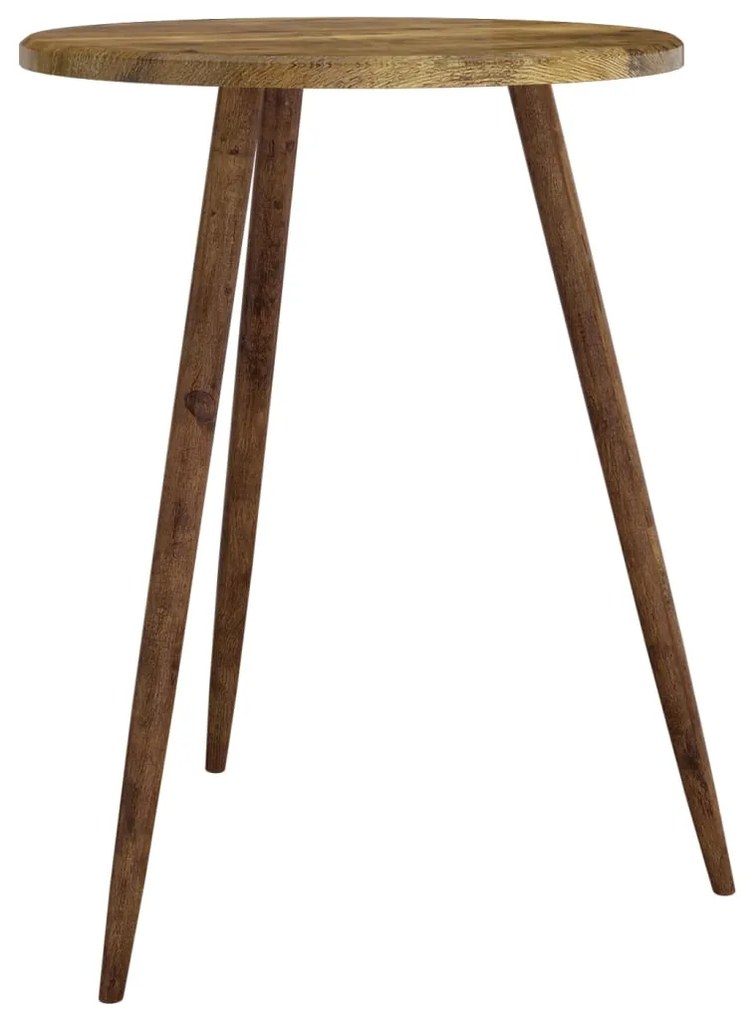 286088 vidaXL Masă de bistro, maro închis, Ø60x76 cm, MDF și fier