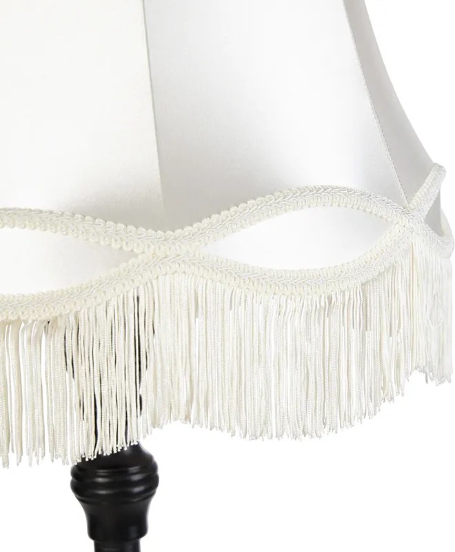 Lampă de podea neagră cu abajur crem - Classico