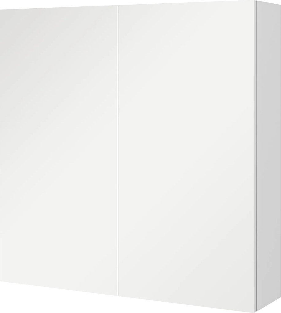 kleankin Dulap de Baie cu Oglindă, 2 Uși Soft Close, 60x15x60 cm, Rafturi Ajustabile, Dulap Suspendat cu Economisire de Spațiu, Alb Lucios | Aosom Romania