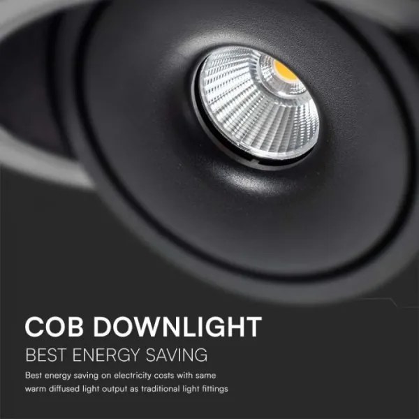 LED spot încastrat 28W 230V 3000/4000/6400K Ø20 cm negru