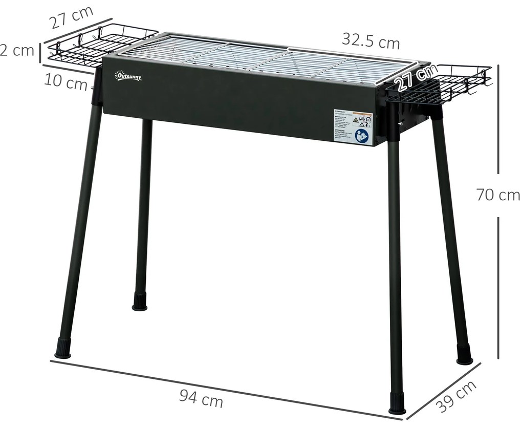 Outsunny Gratar Portabil Exterior Oțel Inoxidabil | Aosom Romania