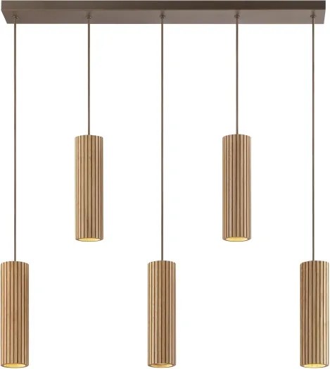 Brilliant - Lustra suspendată pe cablu LAKEWOOD 5xGU10/10W/230V maro