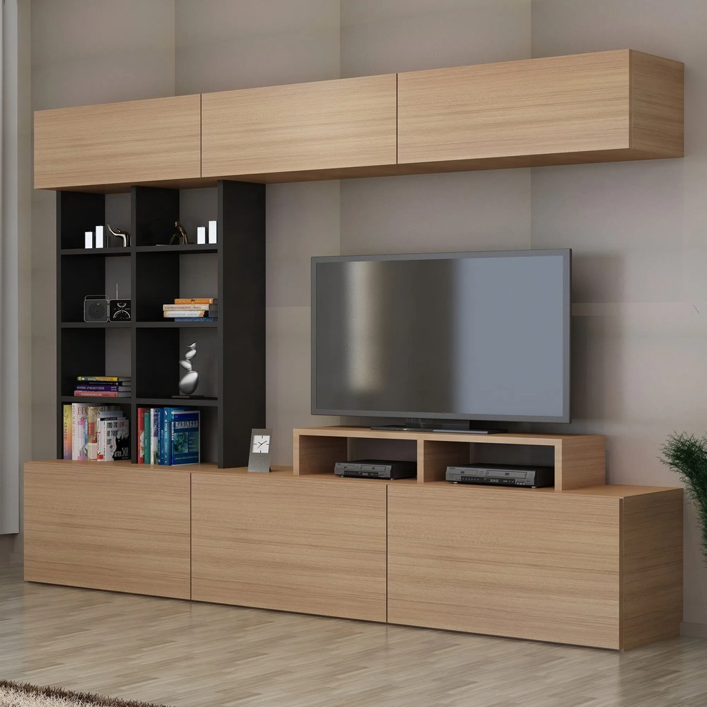 Comodă TV Sasa - Teak, Black