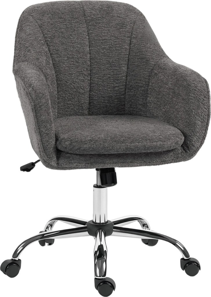 HOMCOM Scaun de birou, fotoliu de birou ergonomic reglabil pe înălțime, șezut pivotant, funcție de balans, gri | Aosom Romania