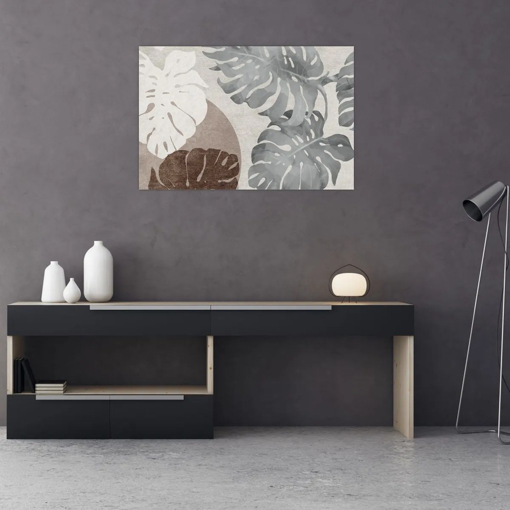 Tablou - Design cu frunze (90x60 cm)