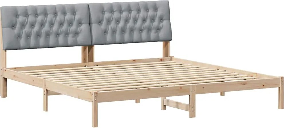 vidaXL Cadru de pat cu tăblie tapițată cu headboard Maro 200 x 200 cm