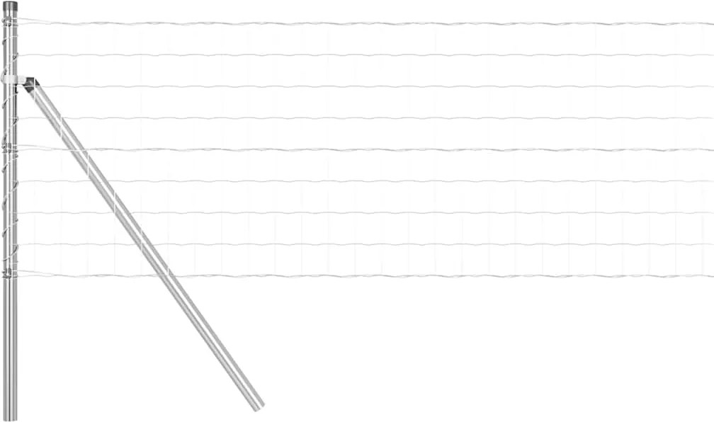 vidaXL Gard cu Stâlp Argintiu 0,4 x 10 m Oțel și PVC