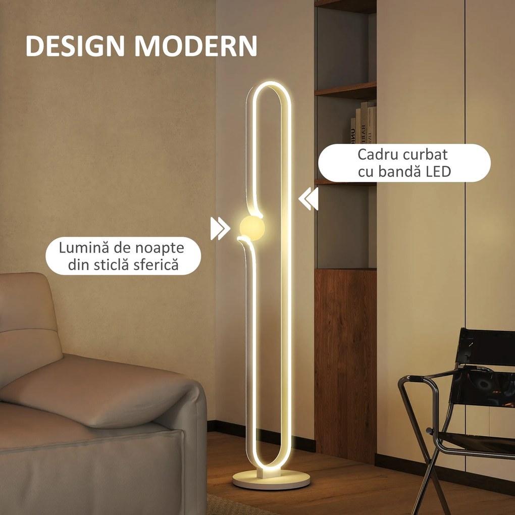Lampă LED HOMCOM reglabilă cu comutator | Aosom Romania