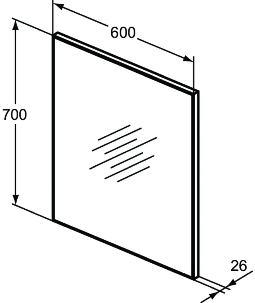 Oglinda dreptunghiulara 60 cm Ideal Standard S MirrorLight 600x700 mm