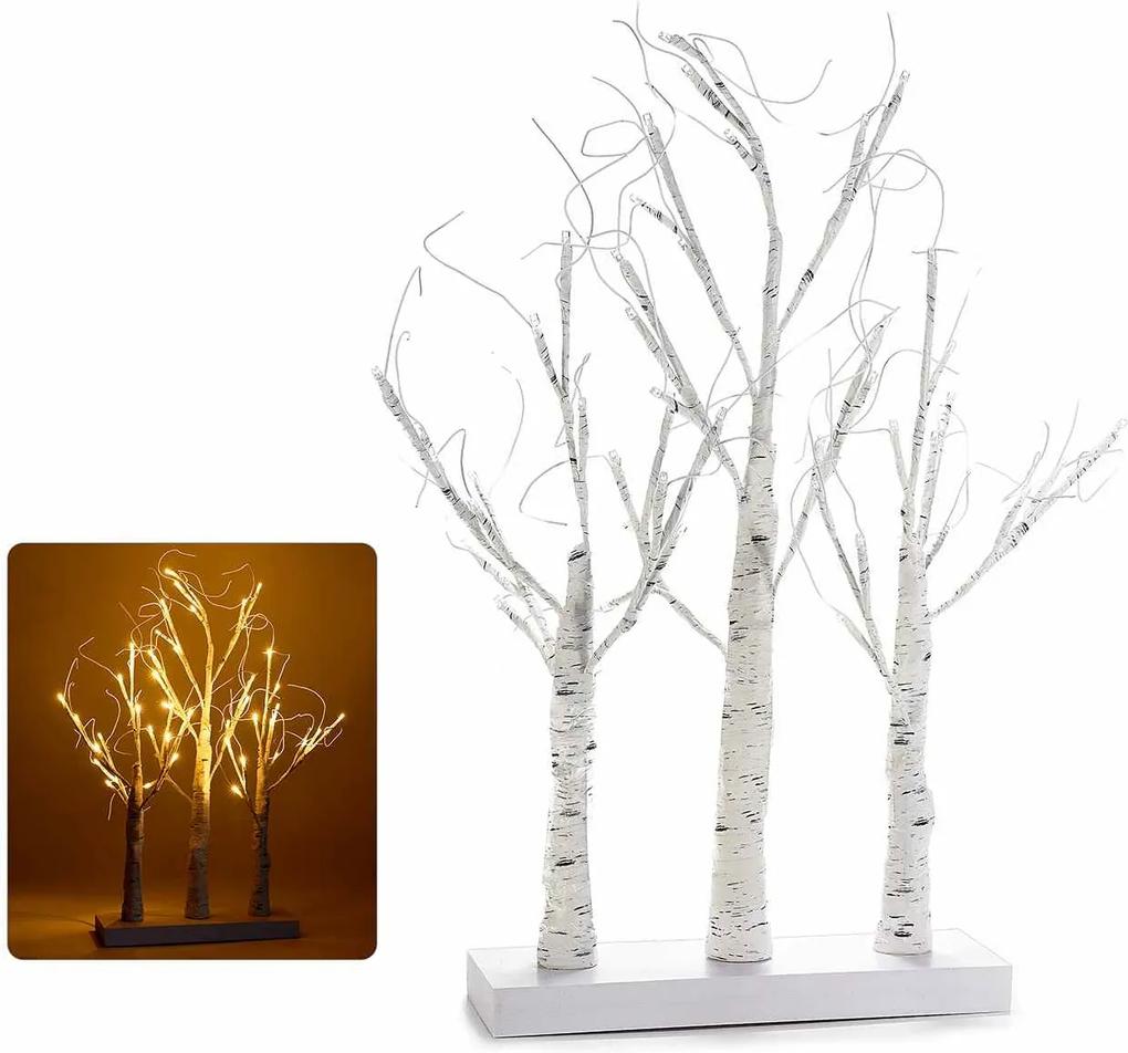 Copac triplu decorativ alb cu led cm 30 x 10 x 65 H