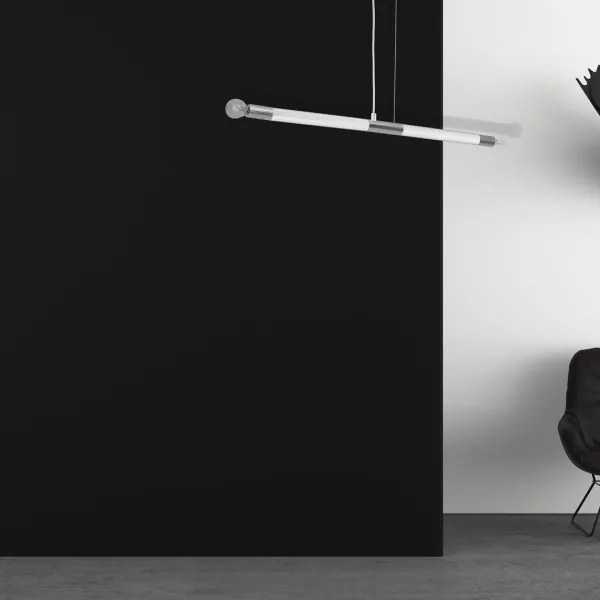 lustră pe cablu BASTONE WHITE 2xE14/40W/230V albă/crom lucios